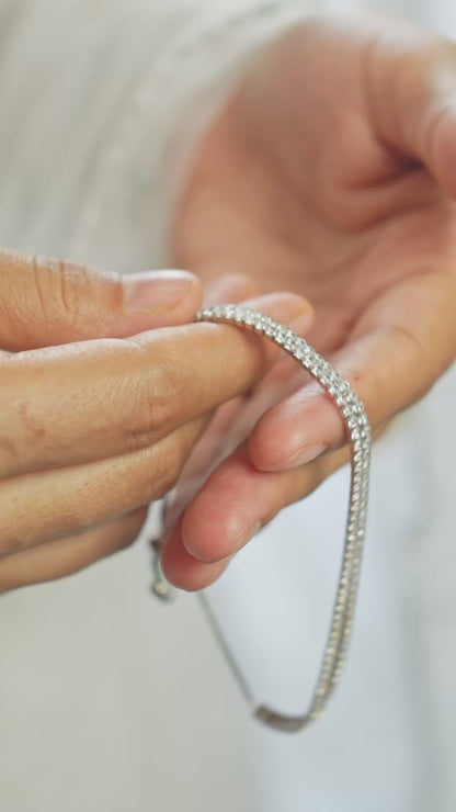 925 Pure Silver Fine Double Layer Tennis Bracelet