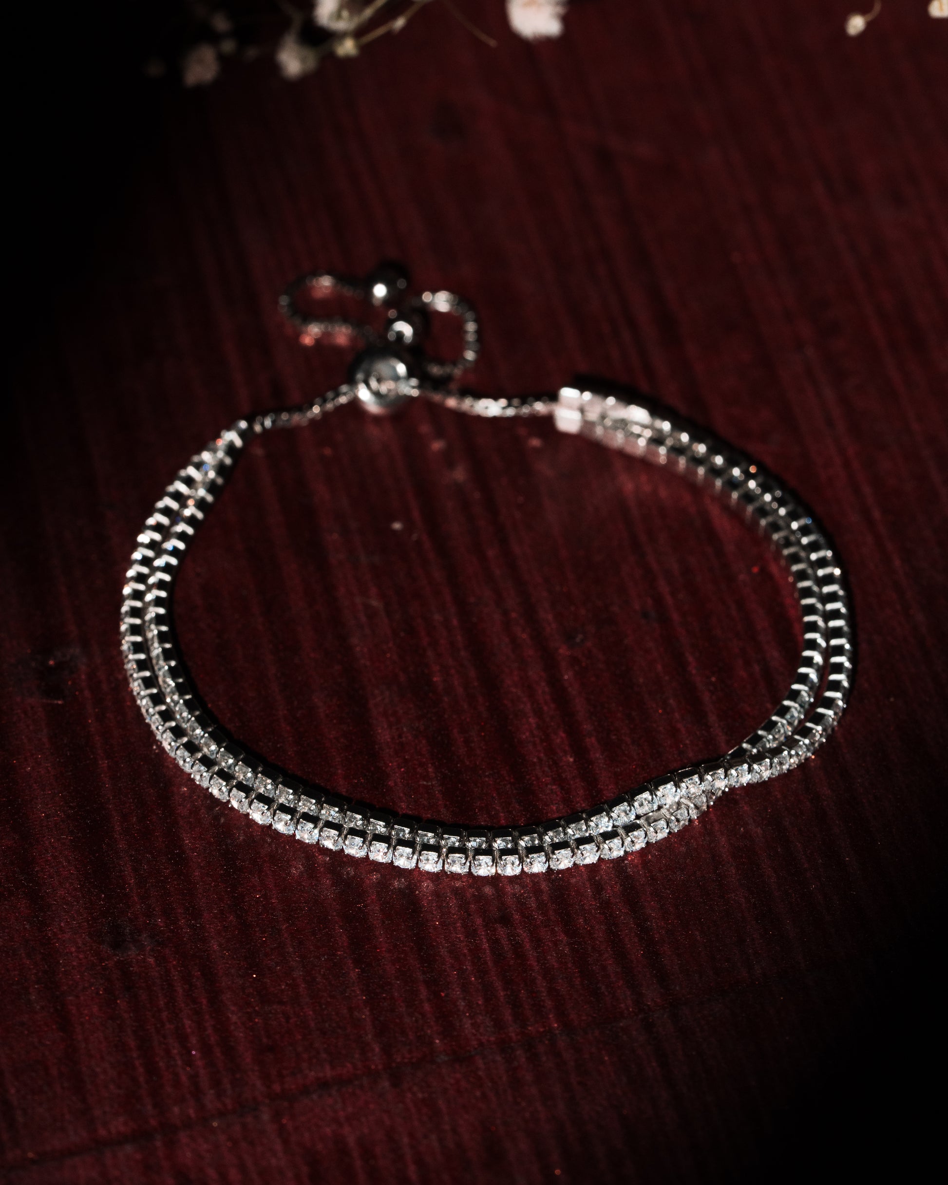 925 Pure Silver Fine Double Layer Tennis Bracelet